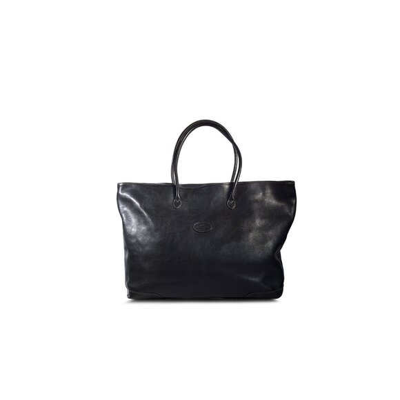 Terrida Tangaroa Black Leather Weekender Travel Tote Bag - Picture 4 of 13